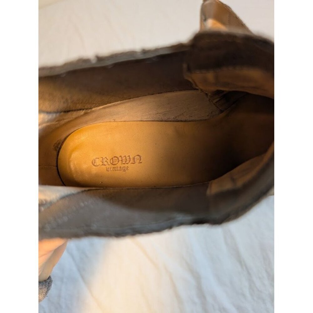 Crown Vintage women's size 11 beige suede leather ankle bootie, boots, tan - Picture 5 of 8
